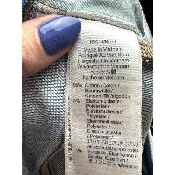 Madewell The Perfect Vintage Blue Distressed Raw Hem Jeans Women's Size 27 - Picture 4 of 6